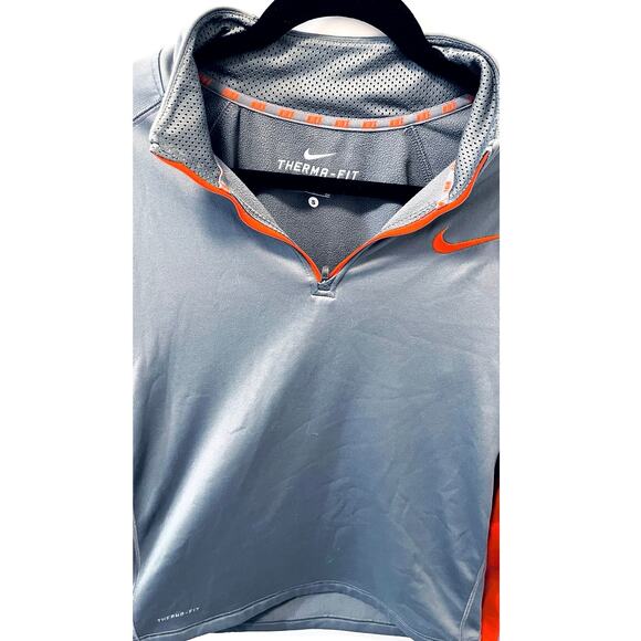 Nike ThermaFit 1/4 zip Pullover • Mens Small in Grey & Orange •Pre-Owned• - Picture 4 of 8